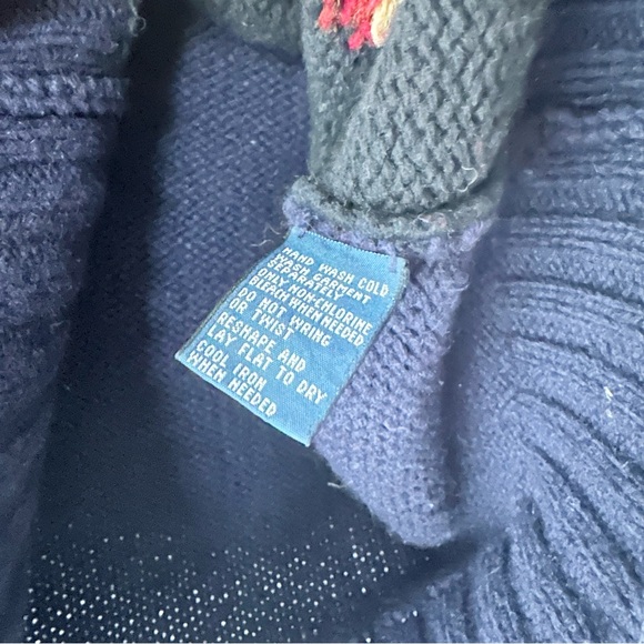 Rare Vintage Polo Ralph Lauren 9/11 Tribute Sweater Hand Knit Patchwork - Picture 3 of 5